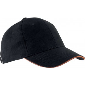 Kup Orlando 6 paneles sapka, Black/Orange, U